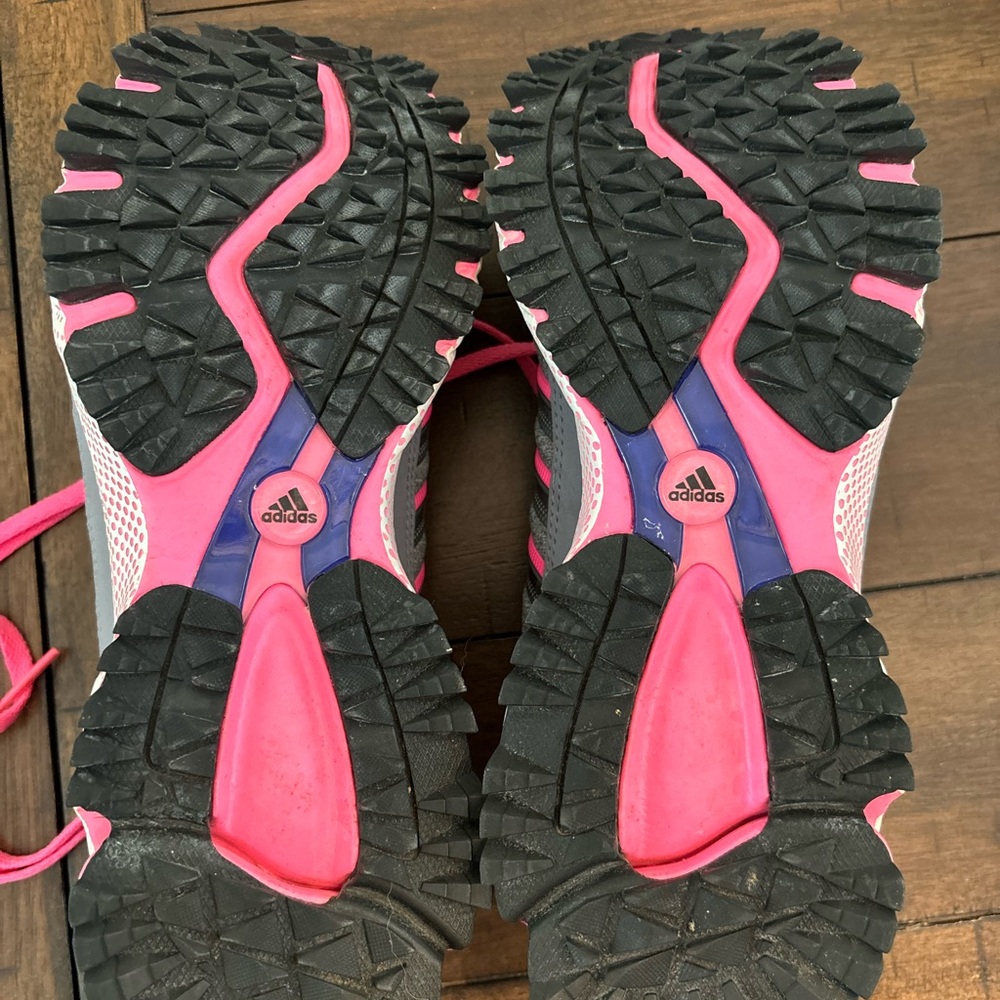 Adidas Women's Gray and Pink Athletic Shoes - Picture 8 of 10